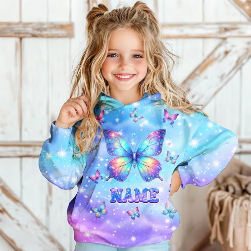 Sweatshirt for Girls - Personalized Pullover Hoodies for Kids - Customized Cute Hooded Gifts for Teen Girls