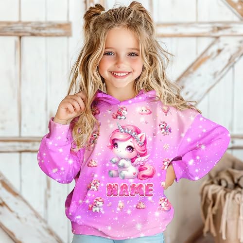 Sweatshirt for Girls - Personalized Pullover Hoodies for Kids - Customized Cute Hooded Gifts for Teen Girls