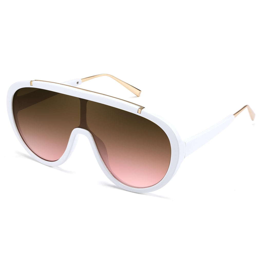 FEISEDY Sunglasses Women Oversized One Piece Frame UV400 Sun Glasses Trendy Retro Shades B2580