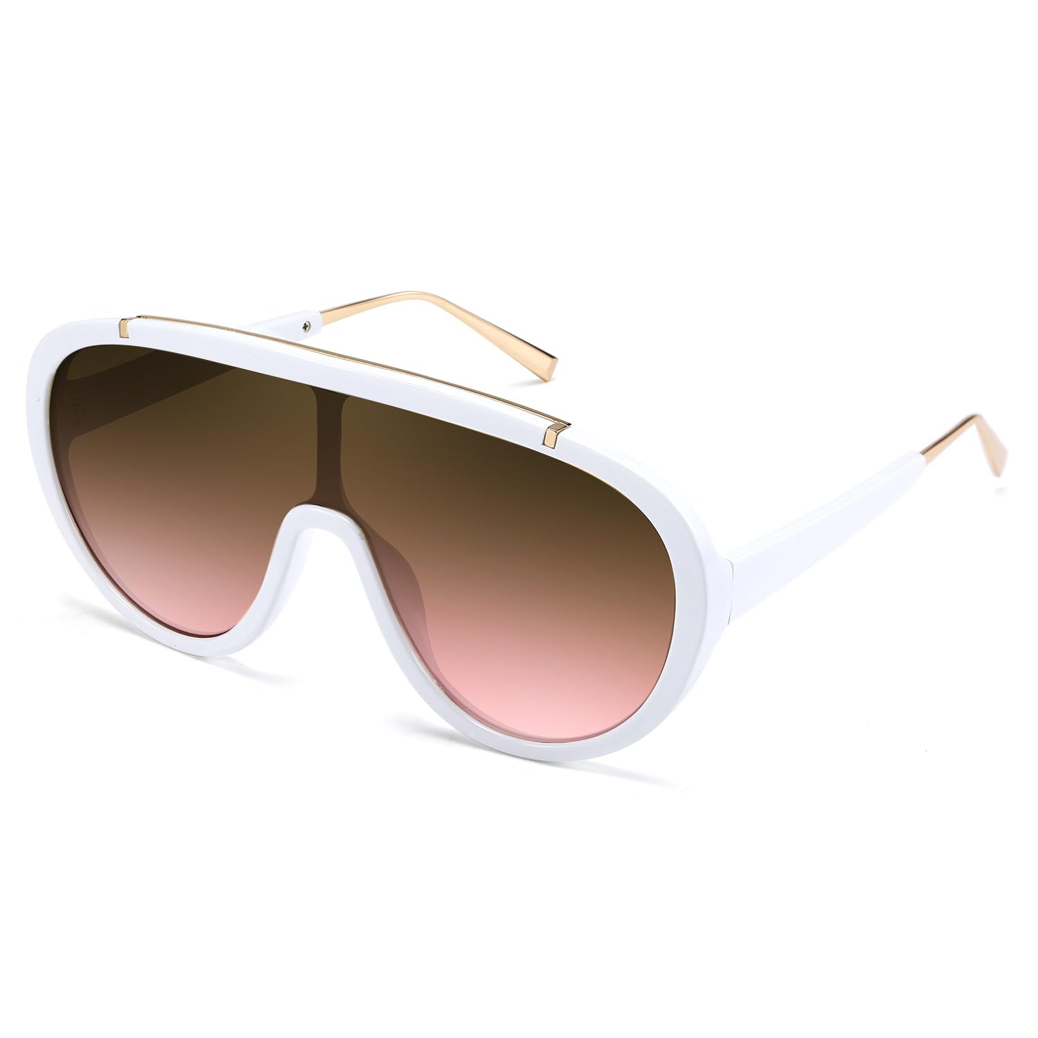 FEISEDY Sunglasses Women Oversized One Piece Frame UV400 Sun Glasses Trendy Retro Shades B2580