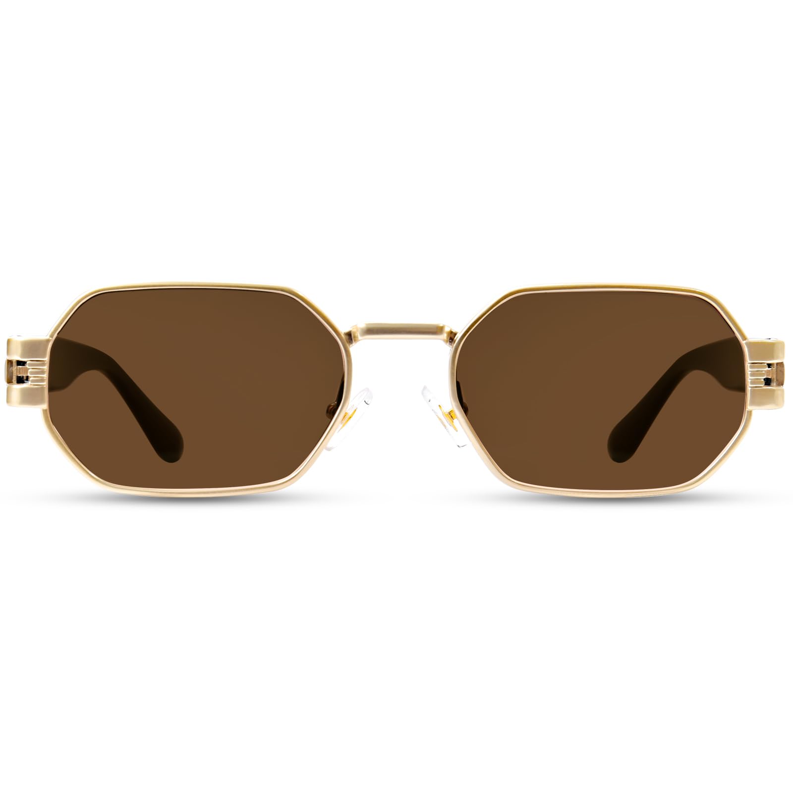 Retro Rectangle Sunglasses for Women Vintage Hexagon Frame Sun Glasses UV400 Protection Trendy Girls Glasses