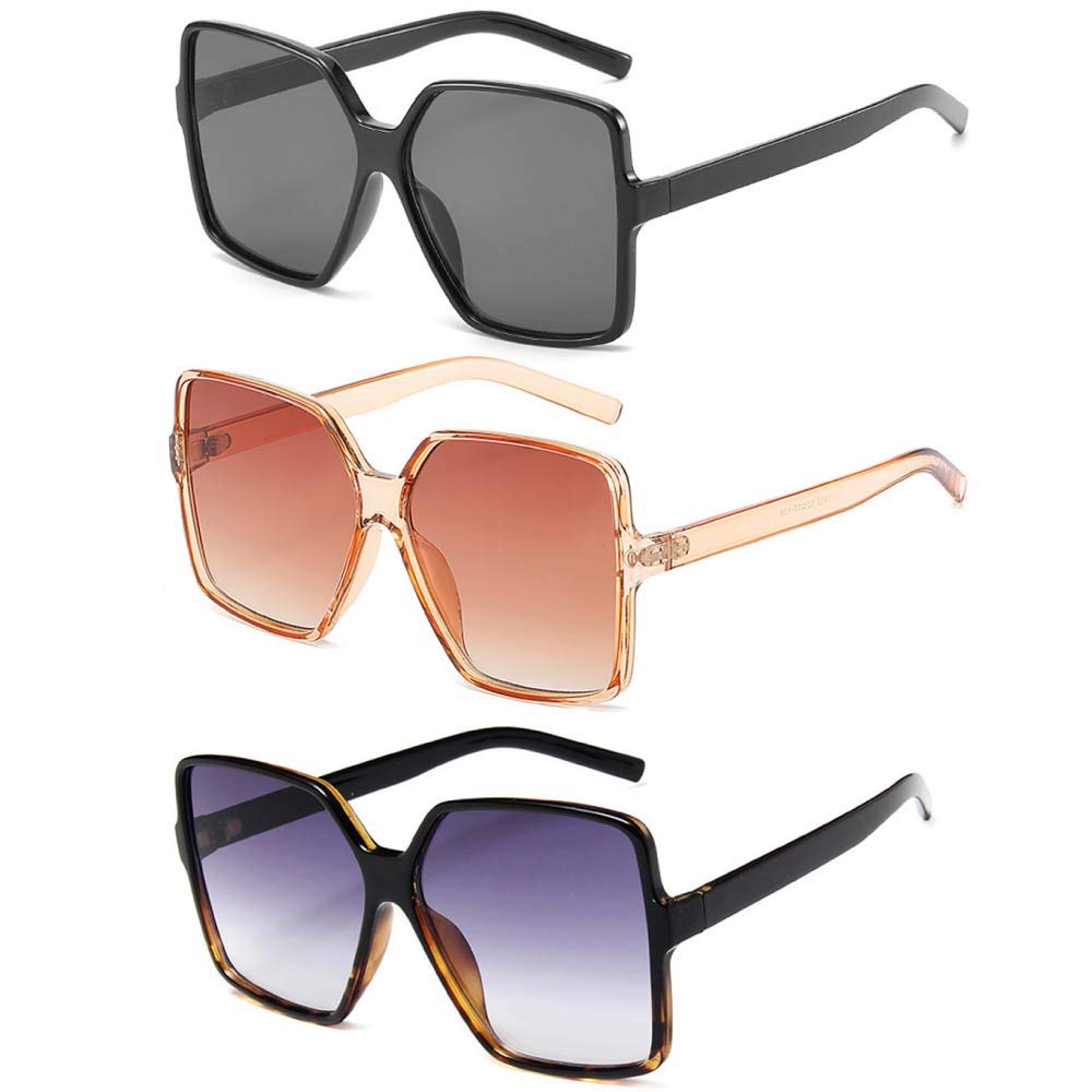 Dollger Oversized Square Sunglasses for Women Big Large Wide Fashion Shades for Men UV Protection Unisex