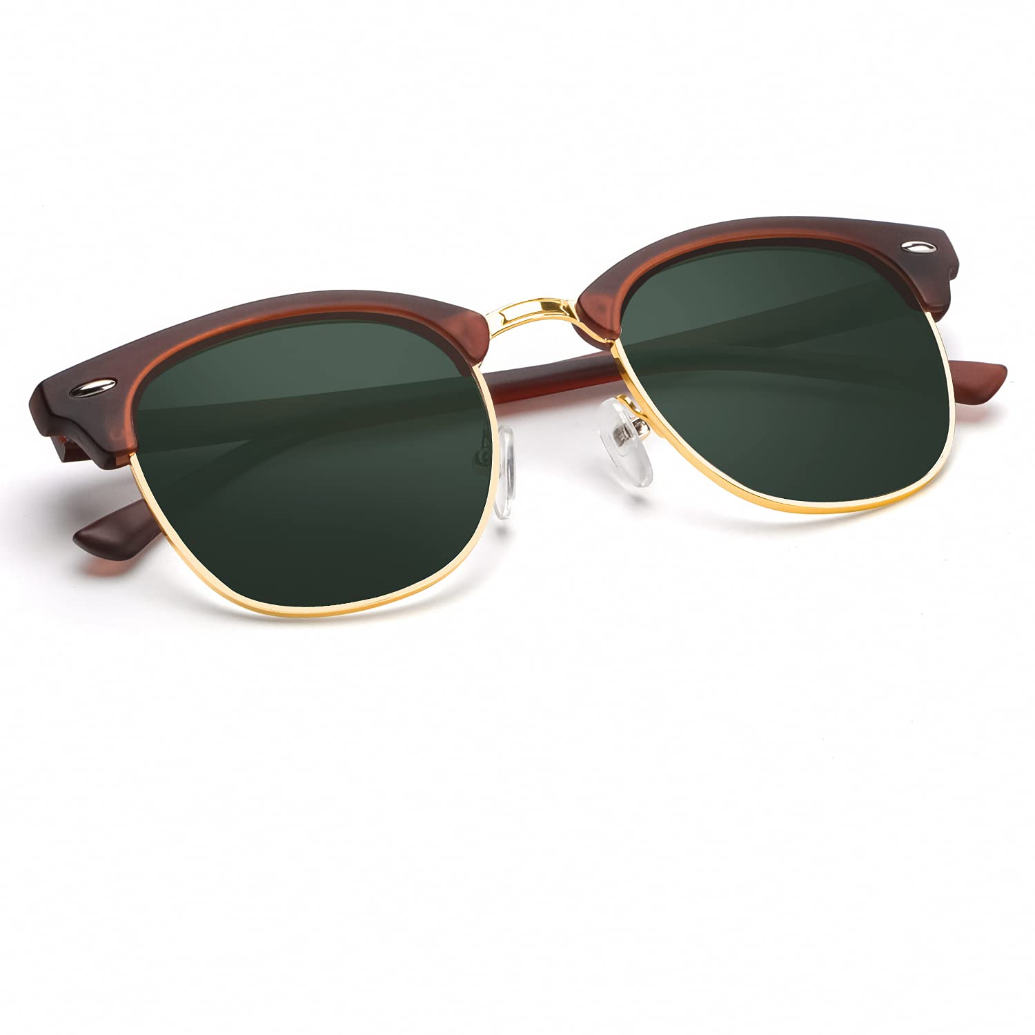 KALIYADI Polarized Sunglasses for Men and Women Semi-Rimless Frame Driving Sun glasses UV Blocking