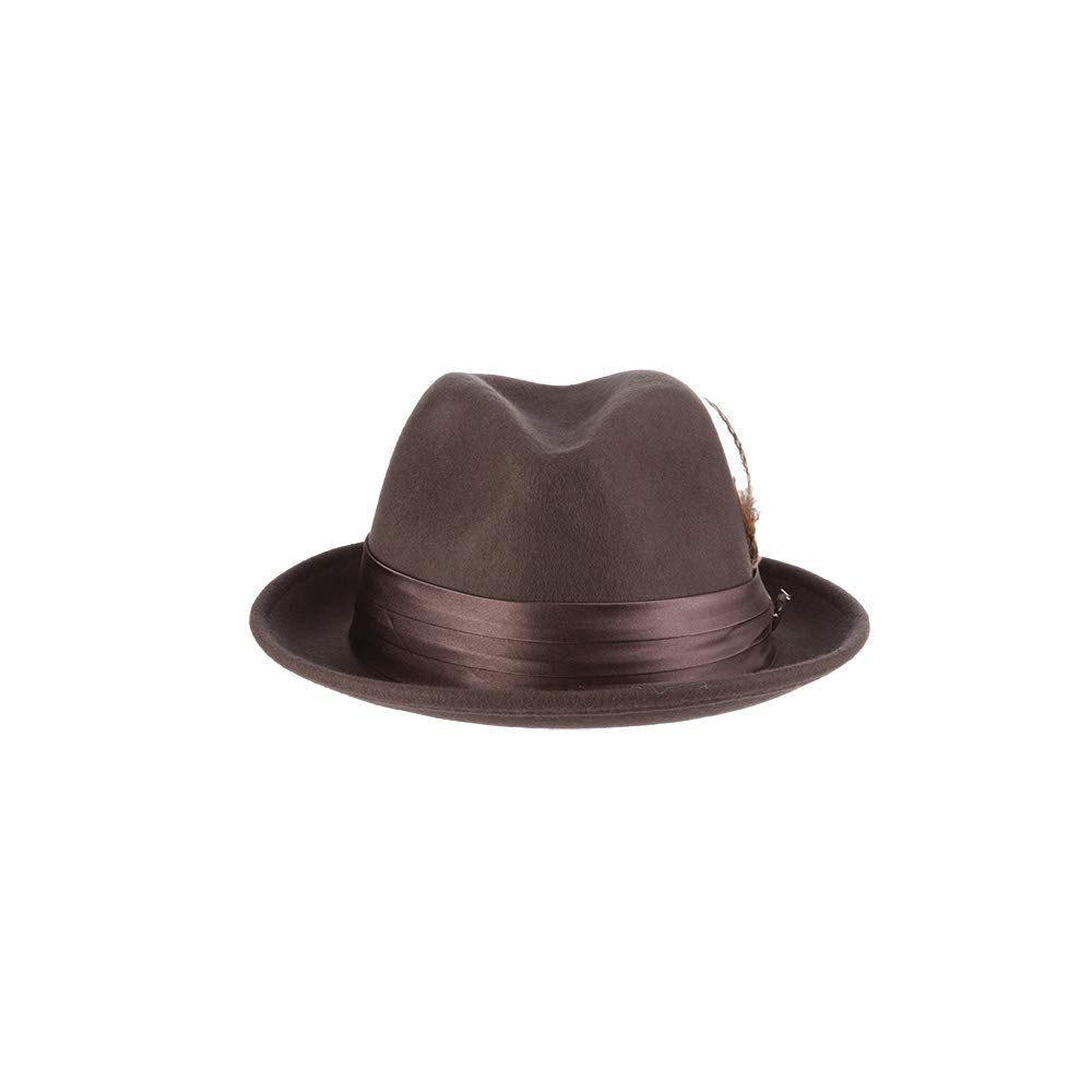 STACY ADAMS Men's Crushable Wool Felt Snap Brim Fedora Hat