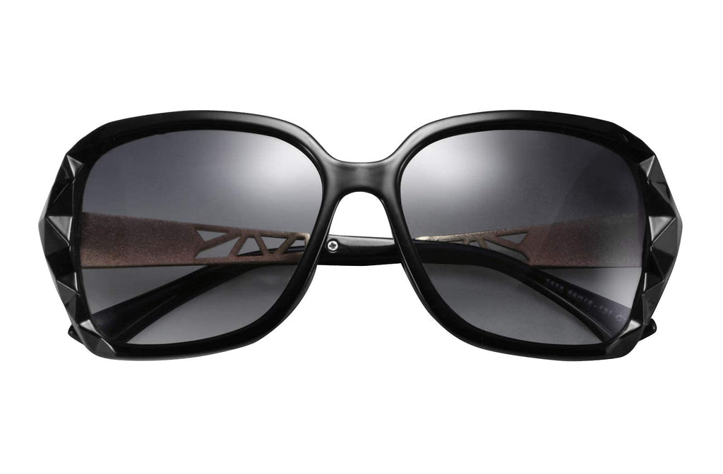 FEISEDY Polarized Women Square Sunglasses Sparkling Composite Shiny Frame B2289