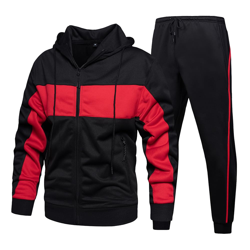 LBL Leading the Better Life Men's Casual Tracksuit Long Sleeve Sweat Suit Running Jogging Athletic Sports Set