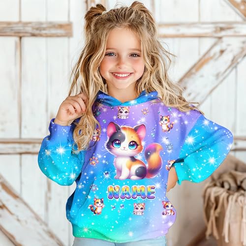Sweatshirt for Girls - Personalized Pullover Hoodies for Kids - Customized Cute Hooded Gifts for Teen Girls