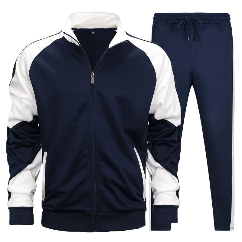 LBL Leading the Better Life Mens Track Suits Casual Full Zip Sweat Suit Active Jackets and Pants 2 Piece Outfits