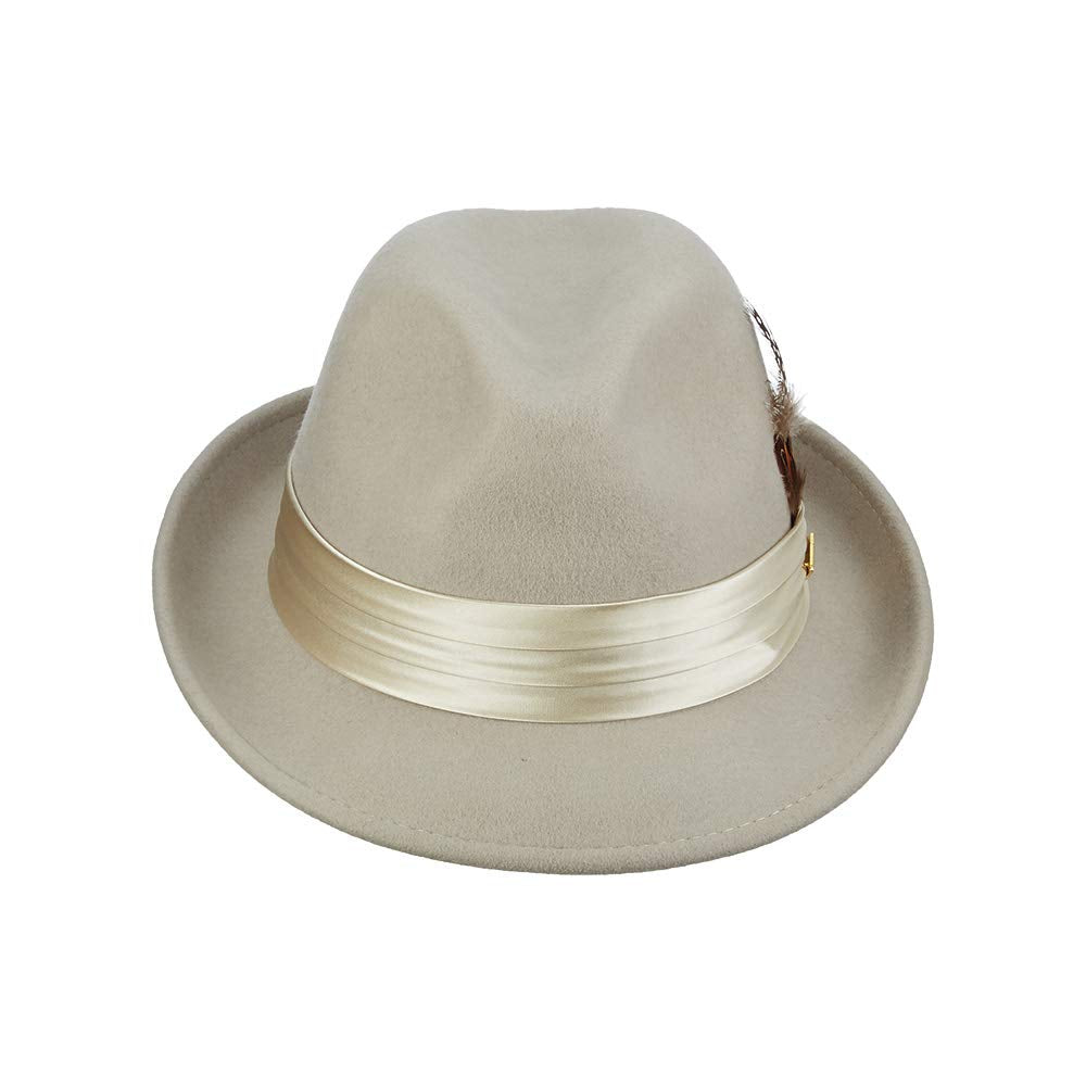 STACY ADAMS Men's Crushable Wool Felt Snap Brim Fedora Hat