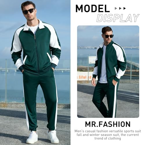 LBL Leading the Better Life Mens Track Suits Casual Full Zip Sweat Suit Active Jackets and Pants 2 Piece Outfits