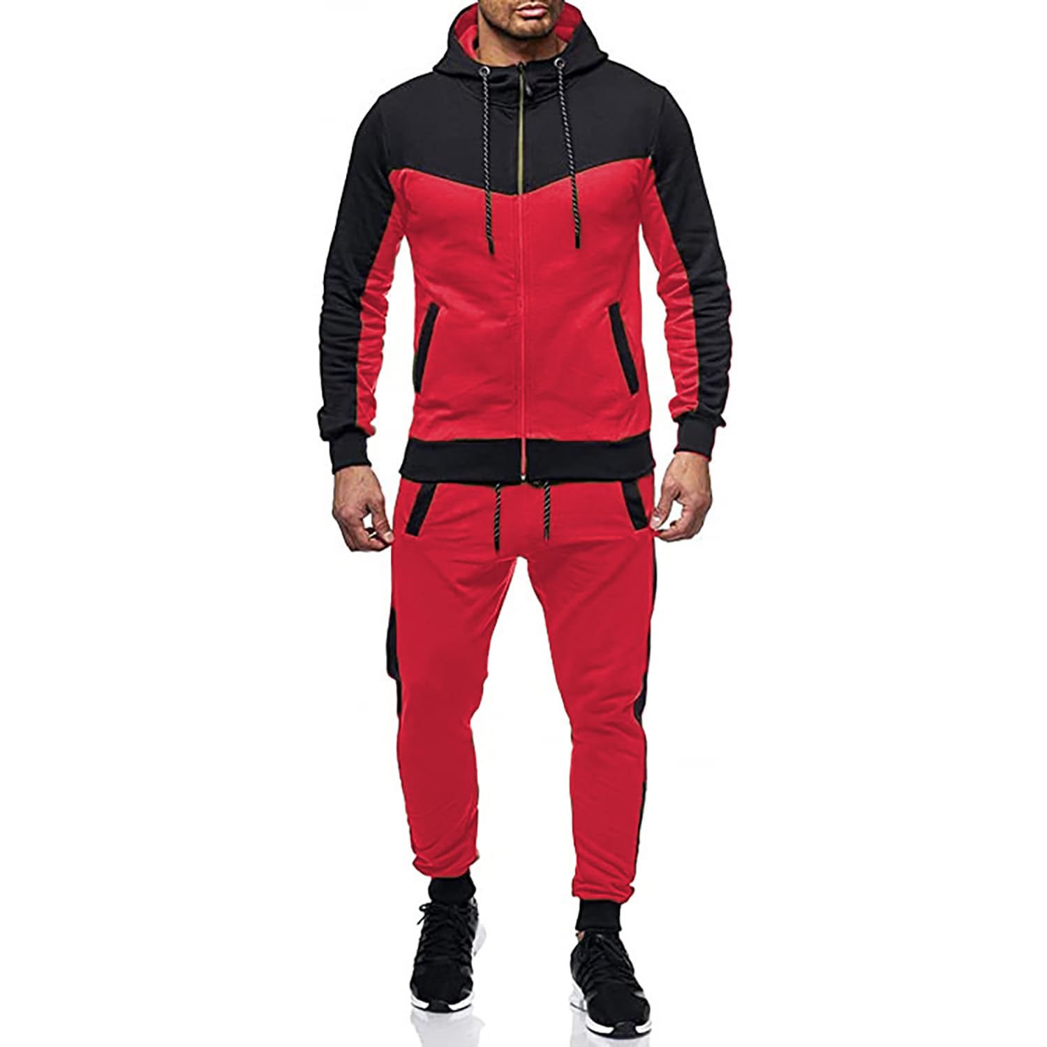 Marine Royal Track Suits for Men Set Full Zip Sweatsuit Outdoor Jogging Men Tracksuits