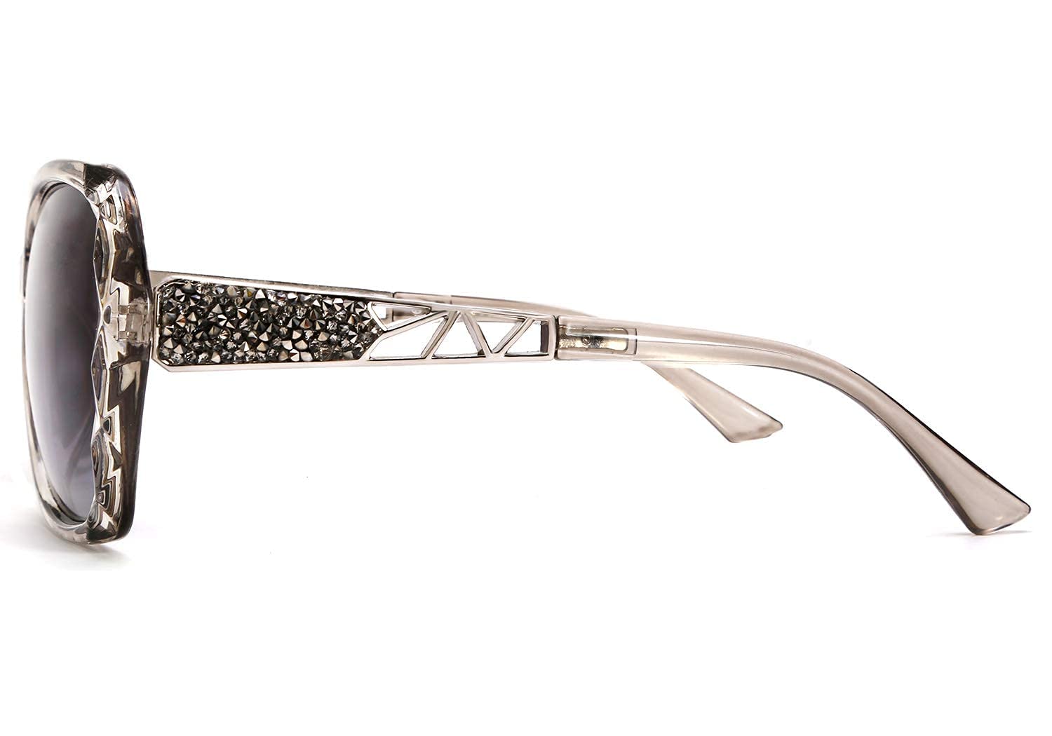 FEISEDY Polarized Women Square Sunglasses Sparkling Composite Shiny Frame B2289