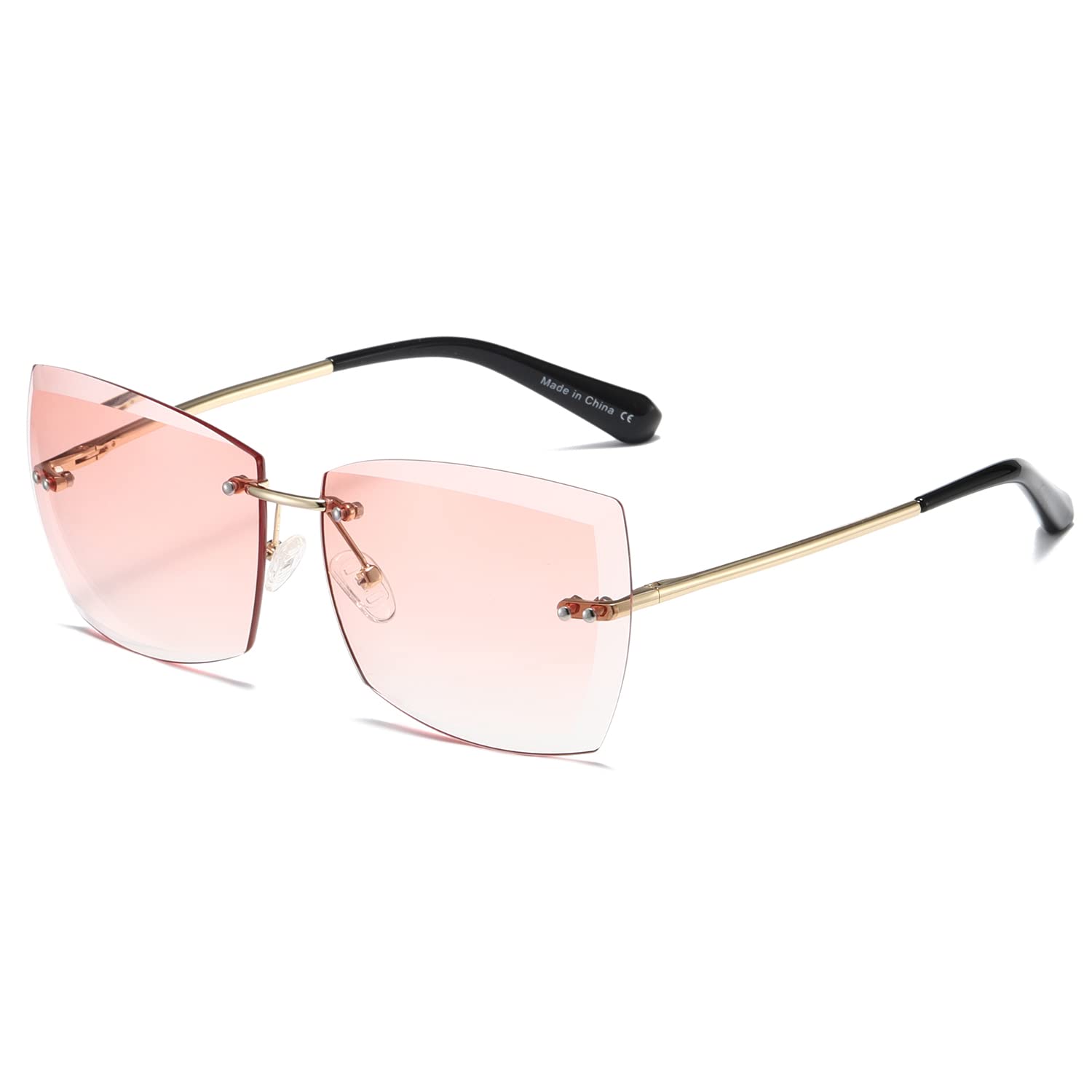 AEVOGUE Sunglasses For Women Oversized Rimless Diamond Cutting Lens Sun Glasses AE0534