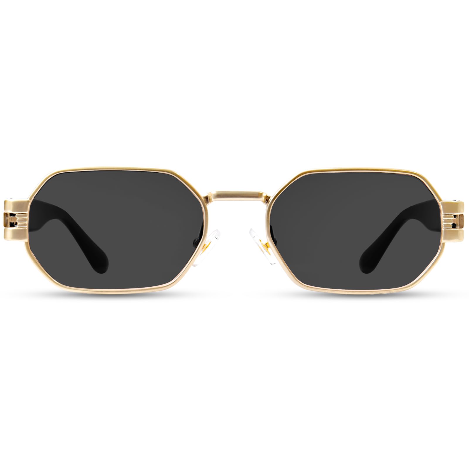 Retro Rectangle Sunglasses for Women Vintage Hexagon Frame Sun Glasses UV400 Protection Trendy Girls Glasses