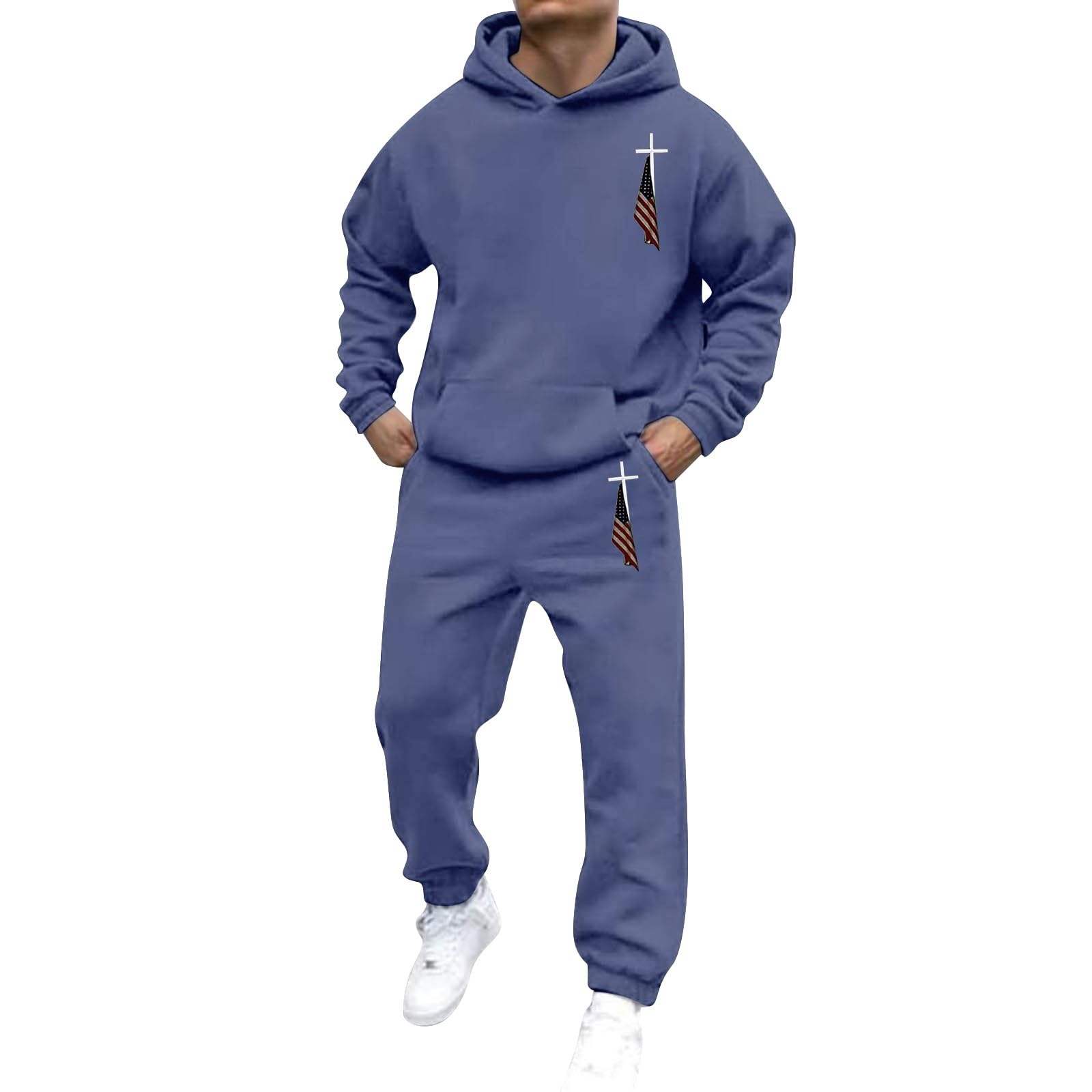 Men's Jogger Set 2 Piece Lounge Sweatshirt Sets Outfits Matching Sweatsuits Two Piece