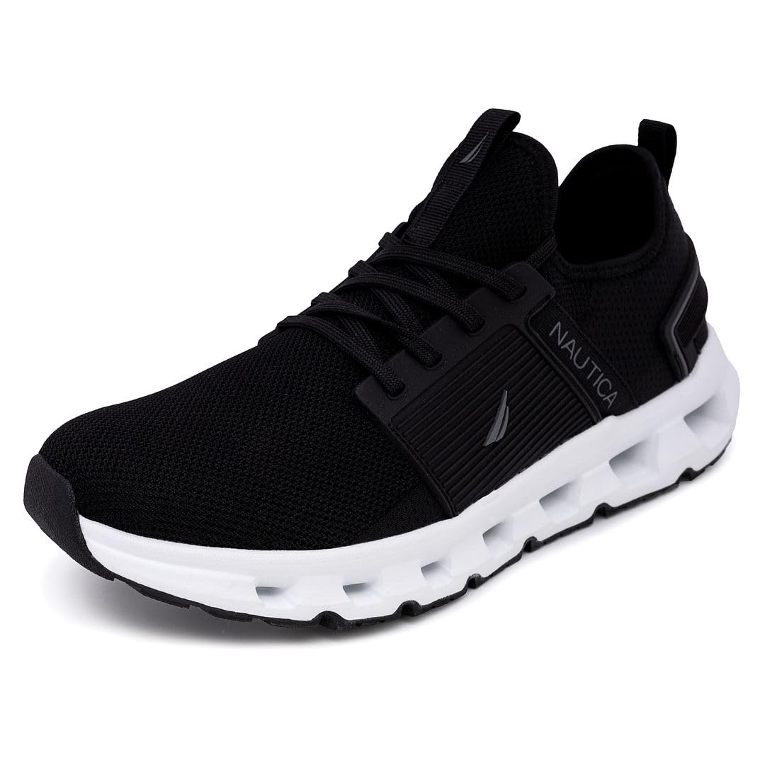 Nautica Mens Running Sneakers Sport Fashion Lace-Up Athletic Soft Shoes for Gym Tennis Men – Cushioned, Breathable, Lightweight & Comfortable