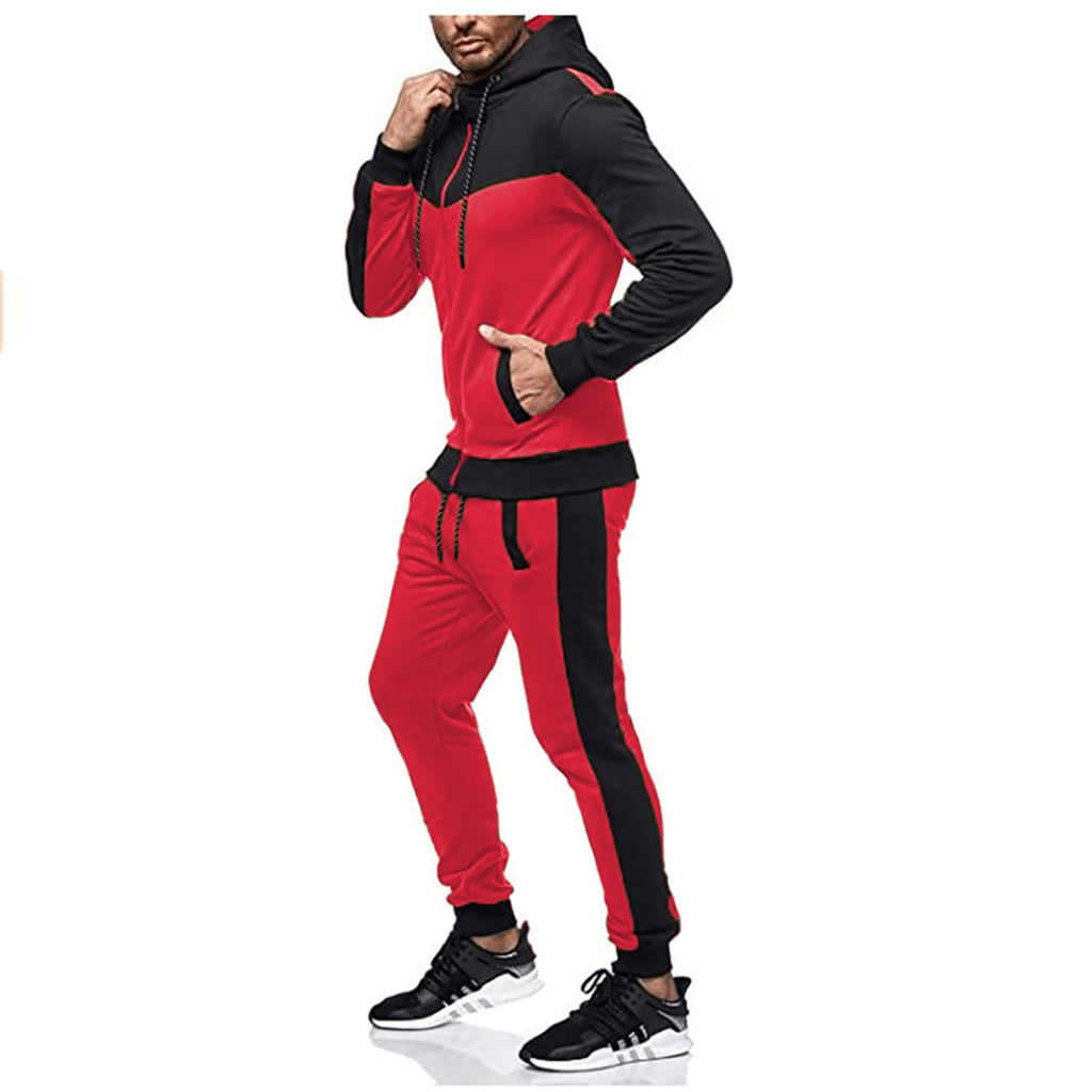 Marine Royal Track Suits for Men Set Full Zip Sweatsuit Outdoor Jogging Men Tracksuits