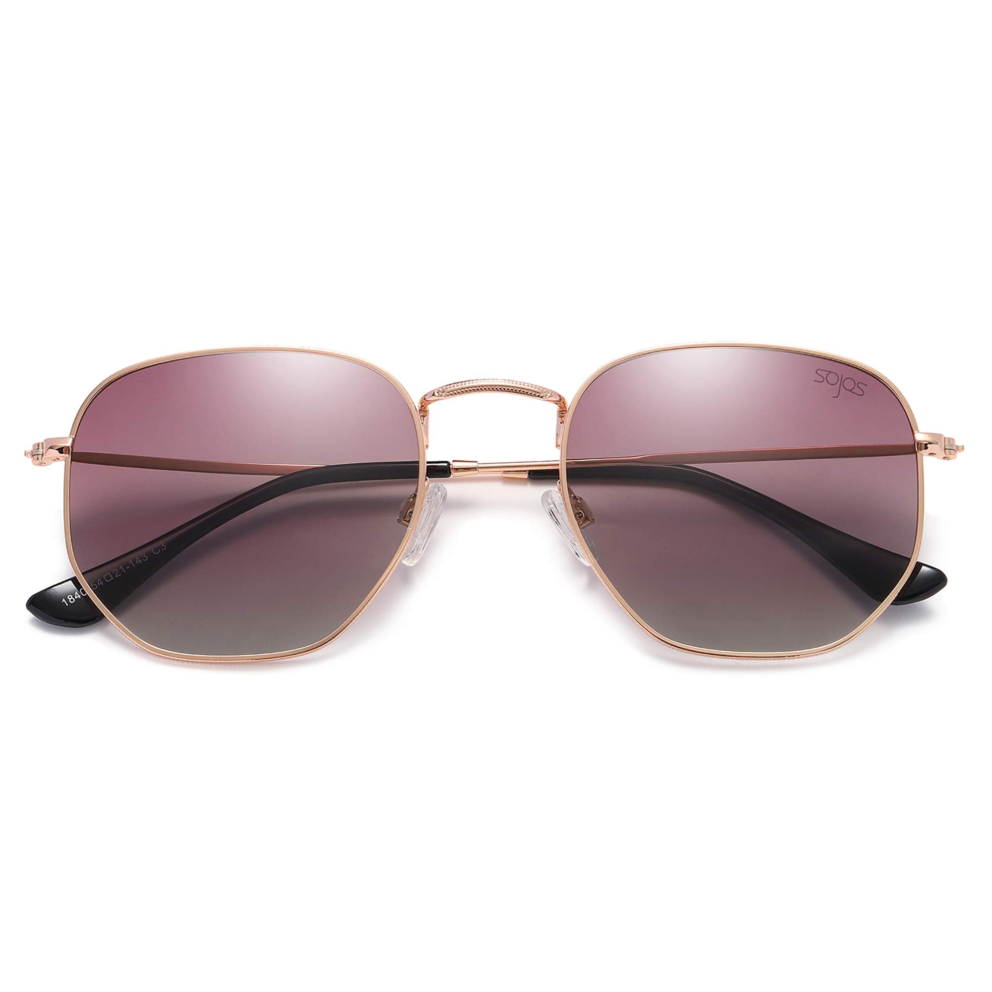 SOJOS Square Polarized Sunglasses for Women Men Small Hexagonal Polygon Shades SJ1072