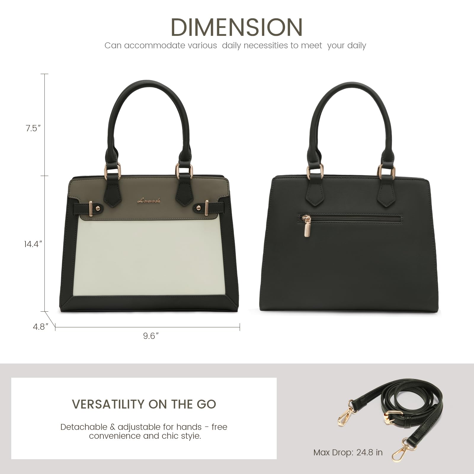 LOVEVOOK Purses and Handbags for Women, Tote Shoulder Bag Satchel Black Purse and PU Leather Top Handle for ladies