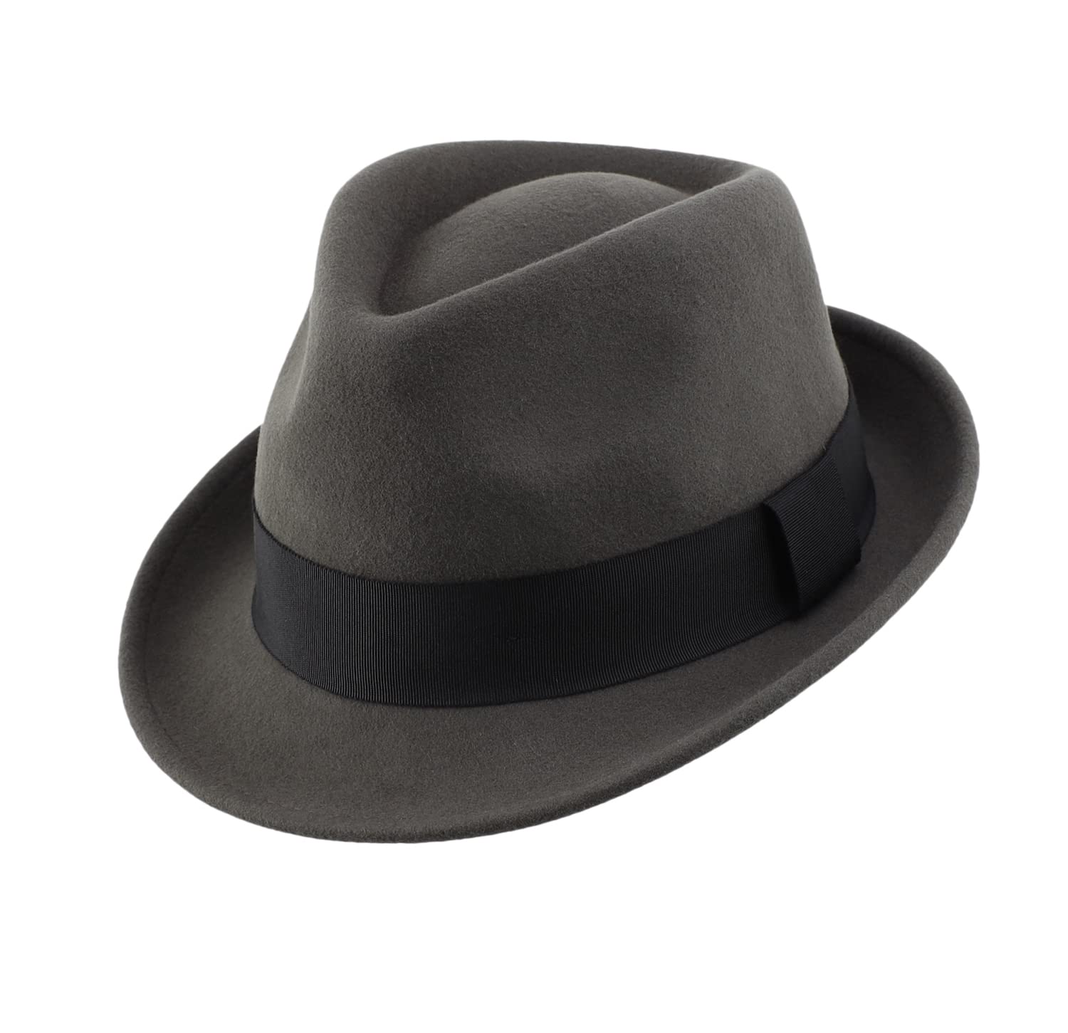 Home Prefer Men's Wool Felt Winter Hat Short Brim Fedora Hat