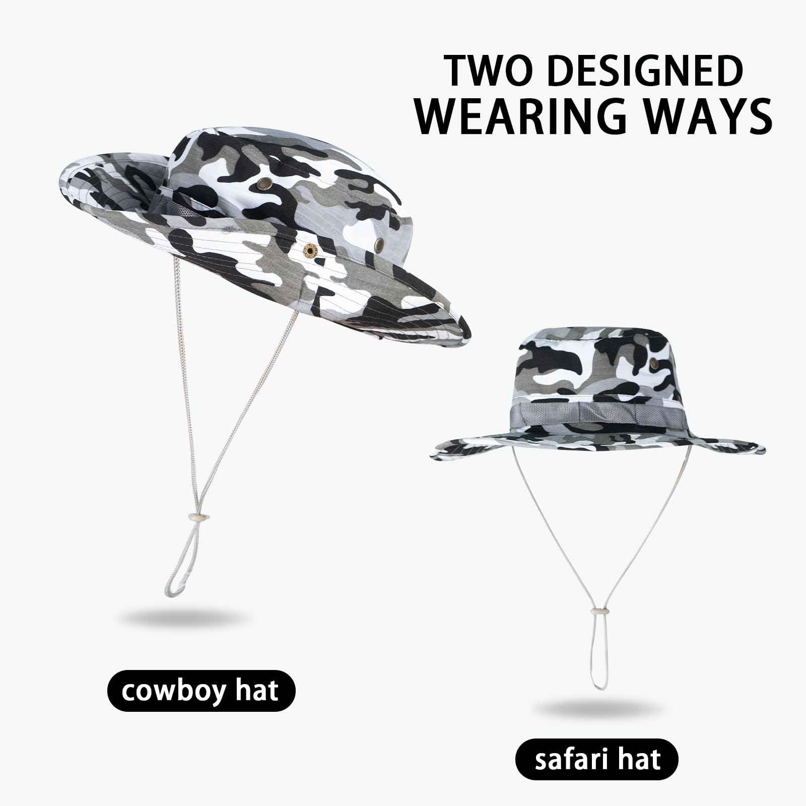 Sun Hats for Men Women Bucket Hat UPF 50+ UV Protection Boonie Hat for Safari Fishing Hiking Garden Beach