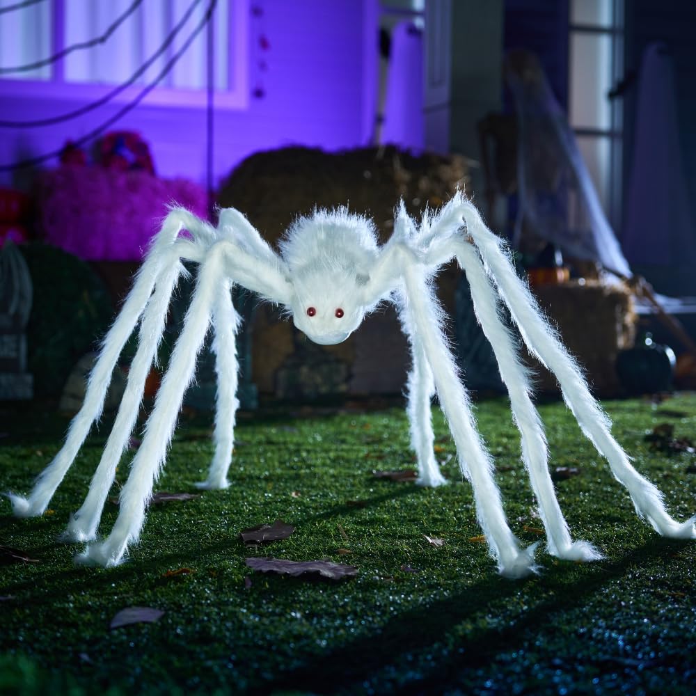 JOYIN Halloween Outdoor Decorations Giant Spider, 5 Ft Large Spider for Yard Lawn Garden Patio Scary Halloween Outside Decor, Indoor Haunted House Prop and Home Party Decor, Black