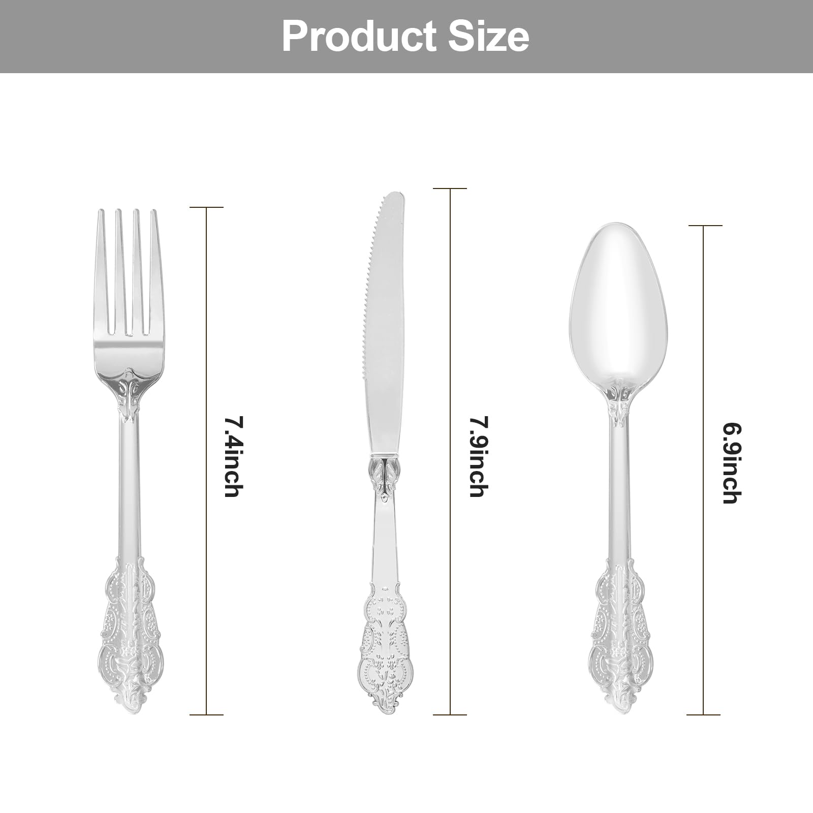 75PCS Gold Plastic Silverware for 25 Guests, Heavy Duty Gold Disposable Utensils Sets, Includes 25 Forks, 25 Spoons, 25 Knives, Elegant Cutlery Perfect for Wedding, Party