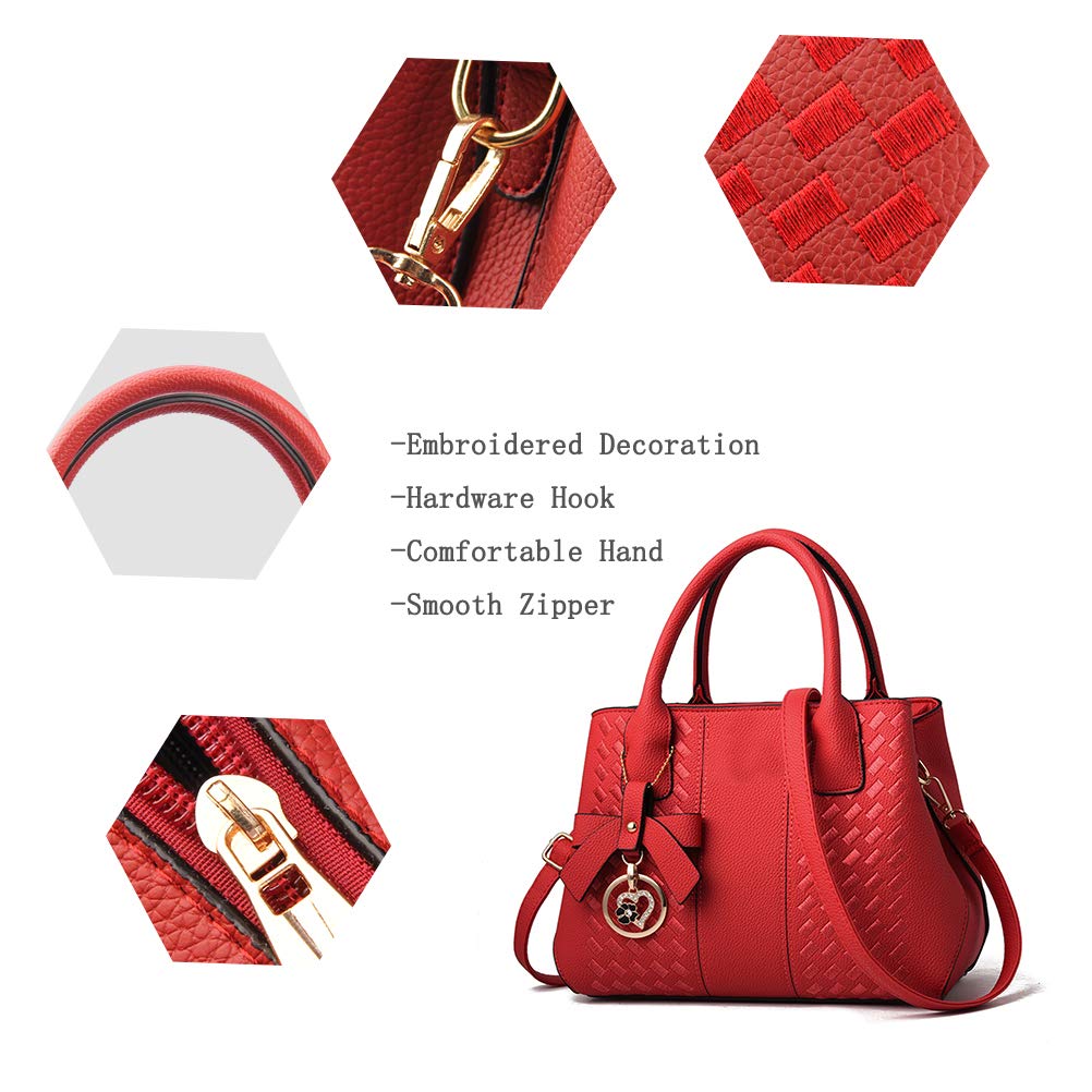 Purses and Handbags for Women Fashion Ladies PU Leather Top Handle Satchel Shoulder Tote Bags