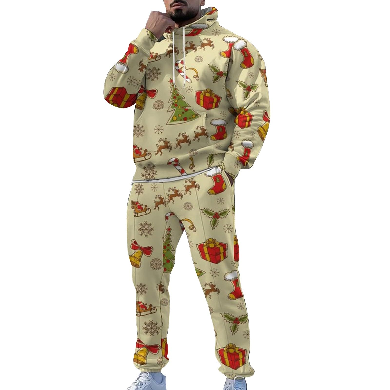 Men's Jogger Set 2 Piece Lounge Sweatshirt Sets Outfits Matching Sweatsuits Two Piece