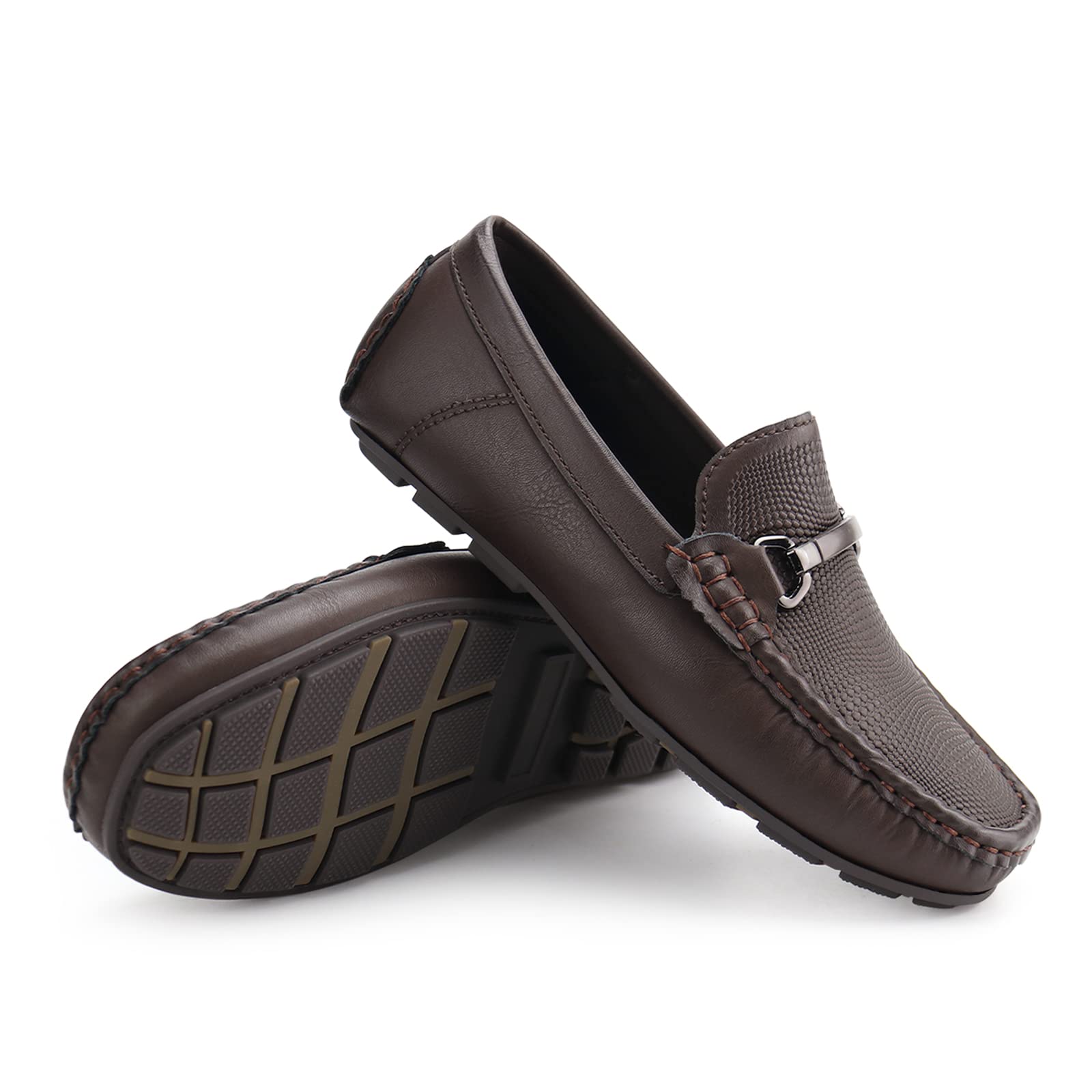 JABASIC Kids Penny Loafer Casual Slip-On Moccasin Flats Boys Dress Shoes