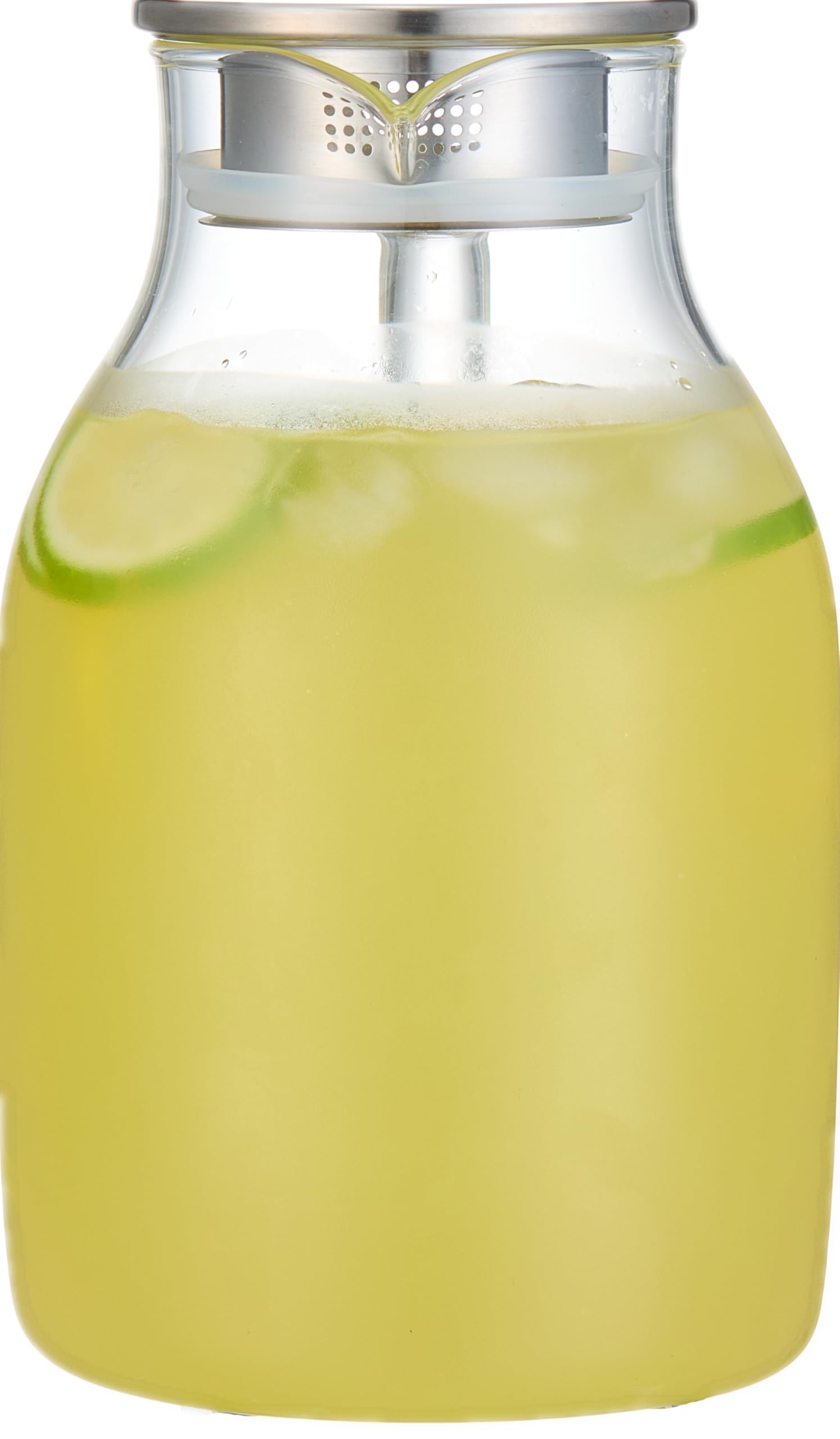 Karafu 68 Oz/2 Liter Glass Pitcher with Lid, Heat Resistant Water Jug for Hot/Cold Water, Ice tea and Juice Beverage