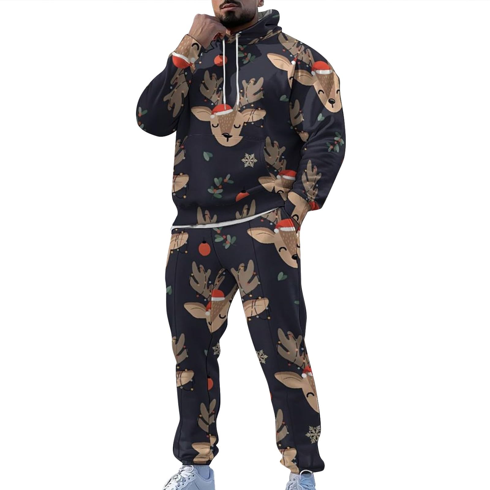 Men's Jogger Set 2 Piece Lounge Sweatshirt Sets Outfits Matching Sweatsuits Two Piece