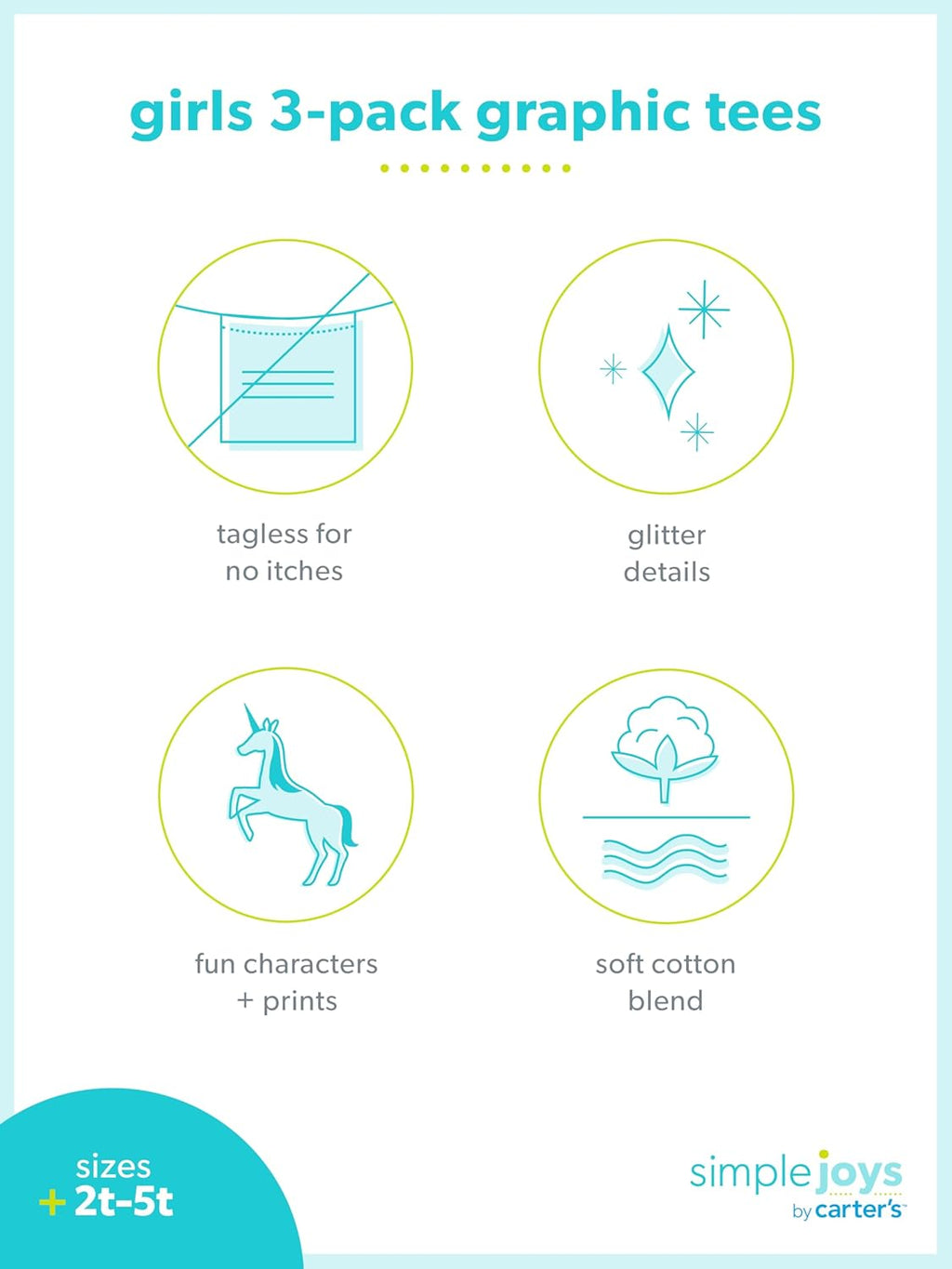 Simple Joys by Carter's Baby-Girls 3-Pack Graphic Long-Sleeve Tees