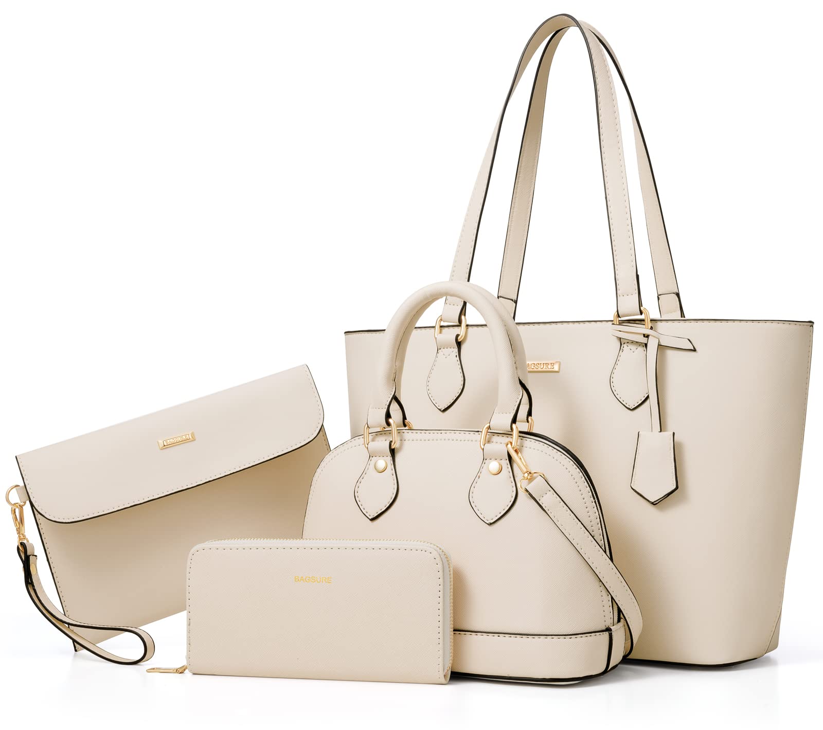 4PCS Women Fashion Handbags Purses Wallet Shoulder Bags Casual Tote Bag Crossbody Bags, Handbag Set Gift for Ladies Girls