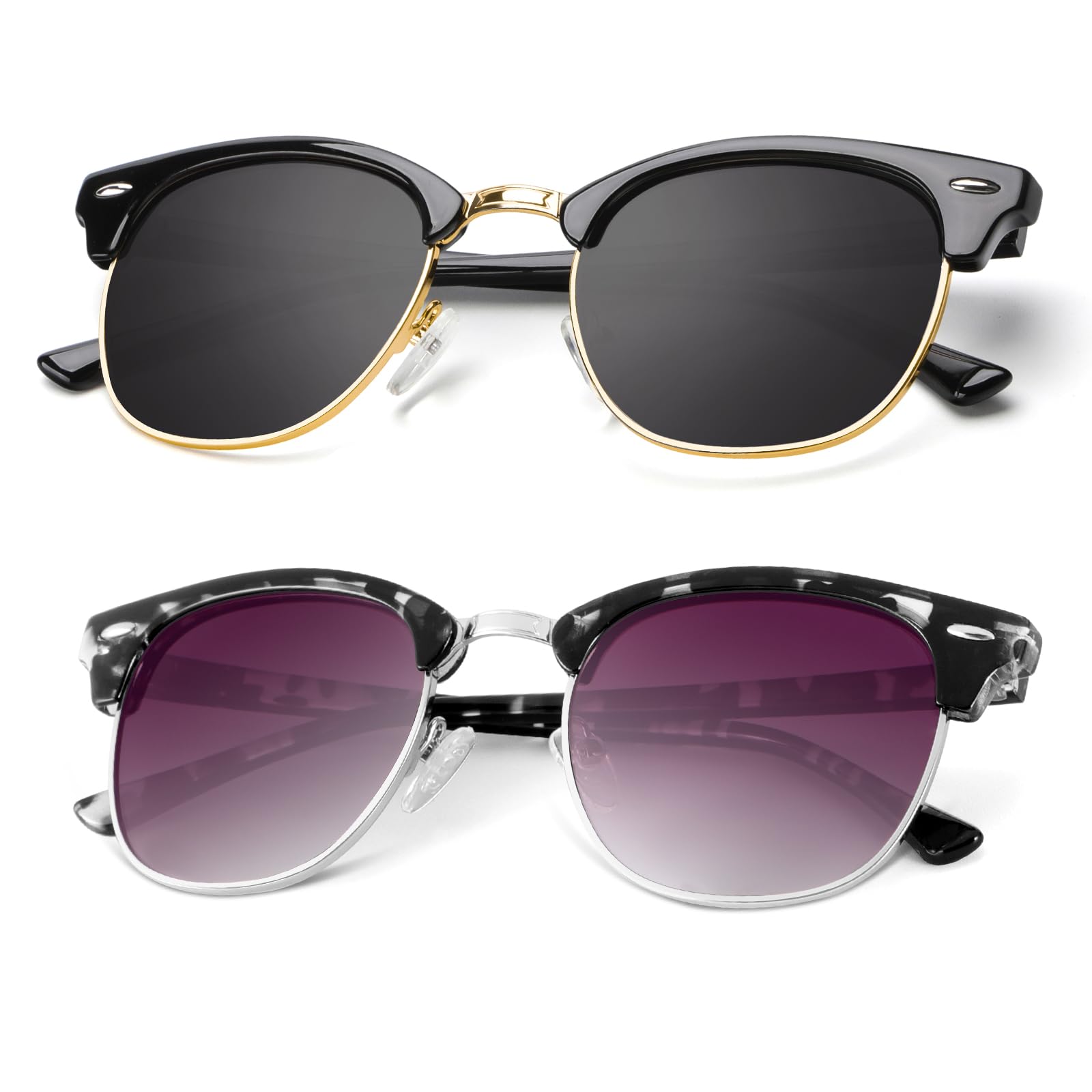 KALIYADI Polarized Sunglasses for Men and Women Semi-Rimless Frame Driving Sun glasses UV Blocking