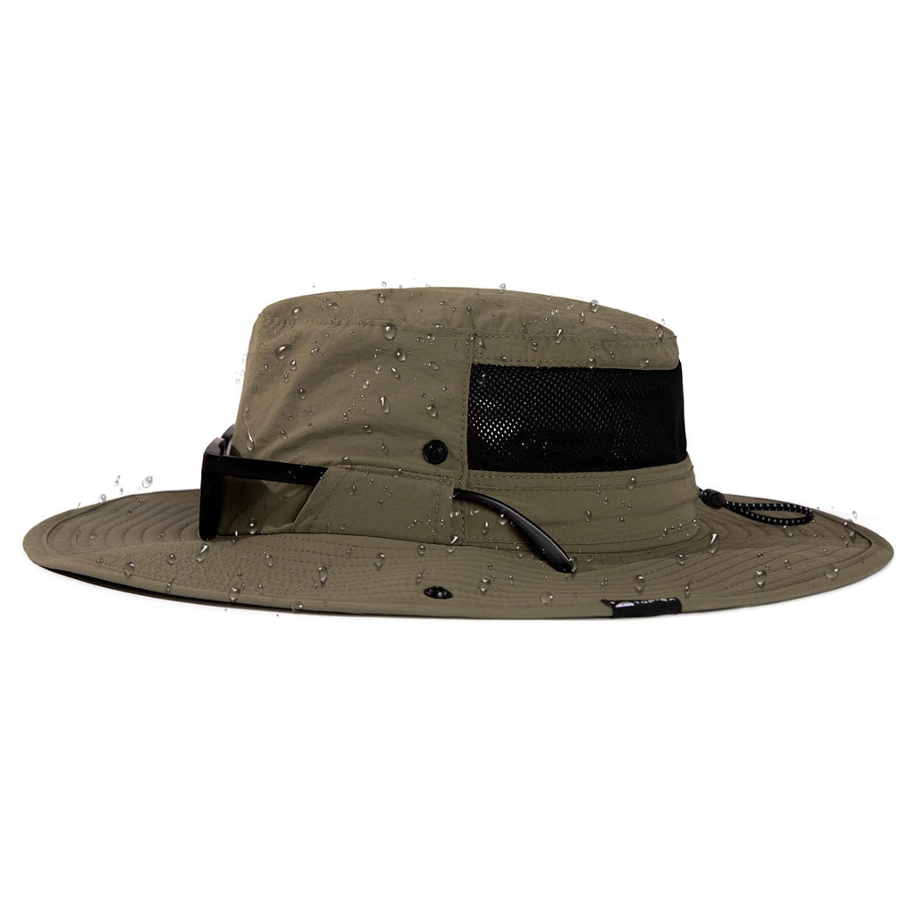 TOP-EX L/XL/XXL UV50+ Waterproof Wide Brim Bucket Sun Hat for Summer Fishing Hiking w/Detachable Strap & Vented Mesh