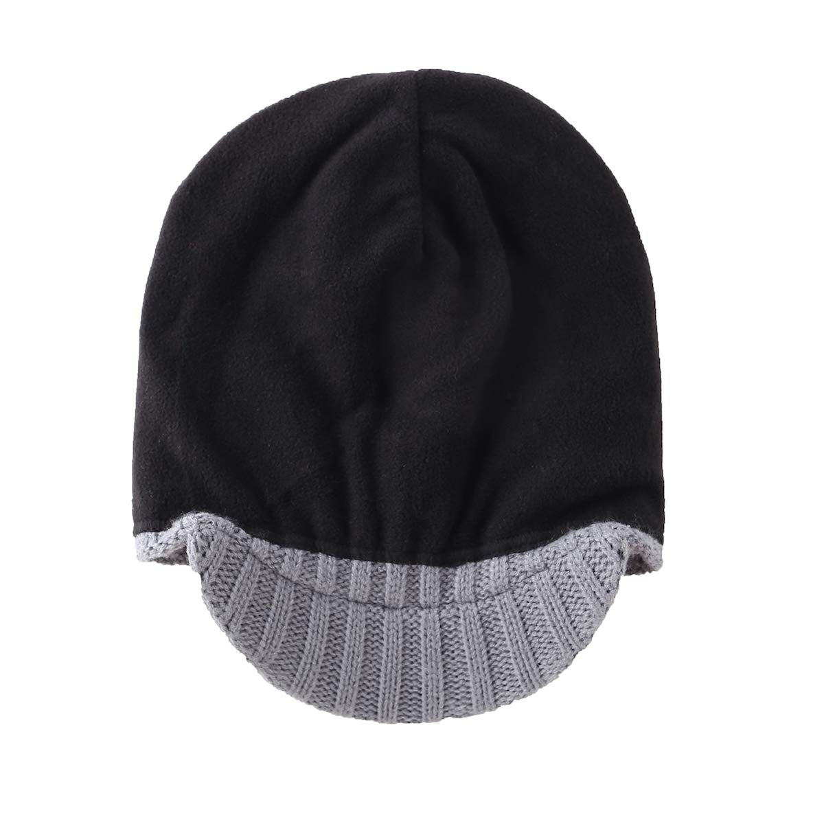 Home Prefer Men's Winter Hat Thick Knit Beanie Cap with Visor Newsboy Beanie Hat