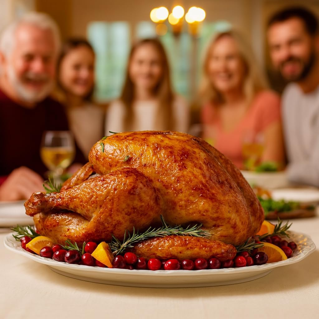 HIC Kitchen Turkey Embossed Serving Platter, Fine Porcelain, Oversized