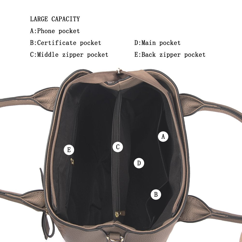 Purses and Handbags for Women Fashion Ladies PU Leather Top Handle Satchel Shoulder Tote Bags