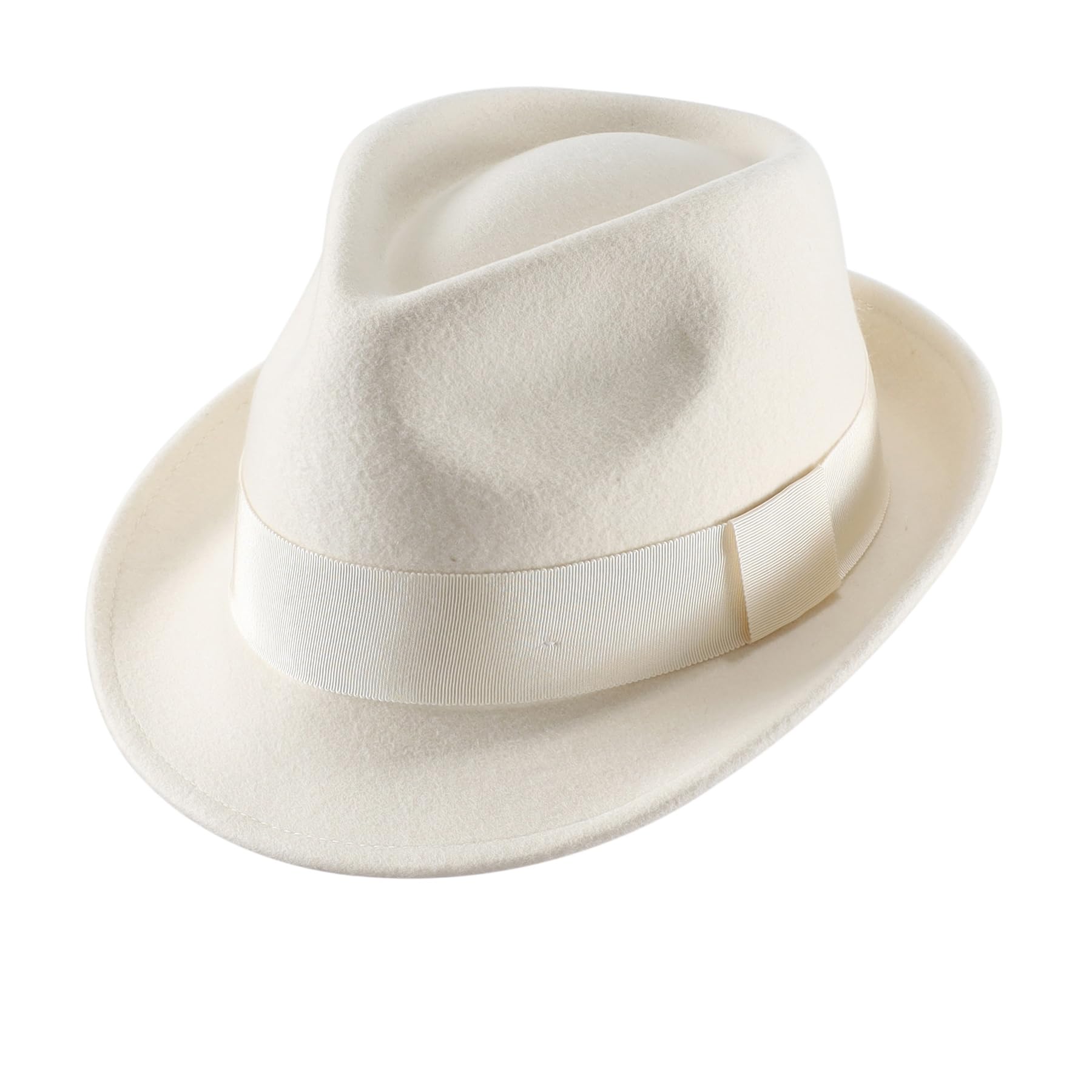 Home Prefer Men's Wool Felt Winter Hat Short Brim Fedora Hat