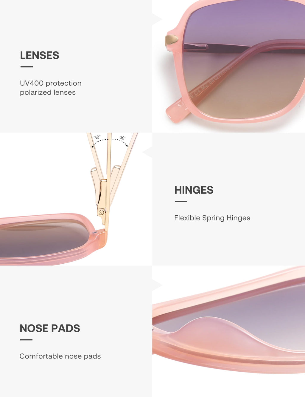 SOJOS Sunglasses for Women & Men, Square, Retro, Polarized Lens, Trendy Aviator, 90s Shades