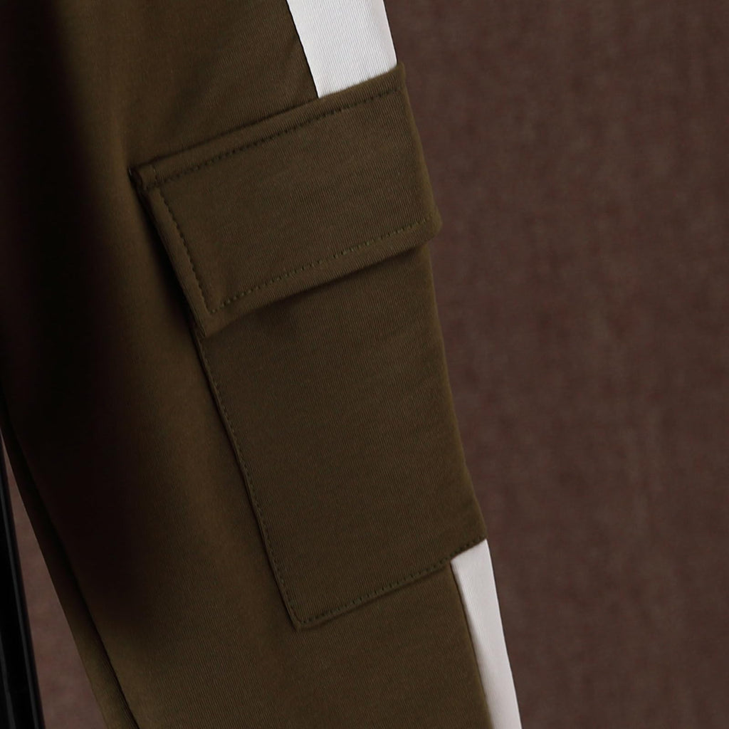 Boys Clothes Kids Little Boy Color Block Half Zip Hoodie & Jogger Pants Outfit Set,4-12 Years