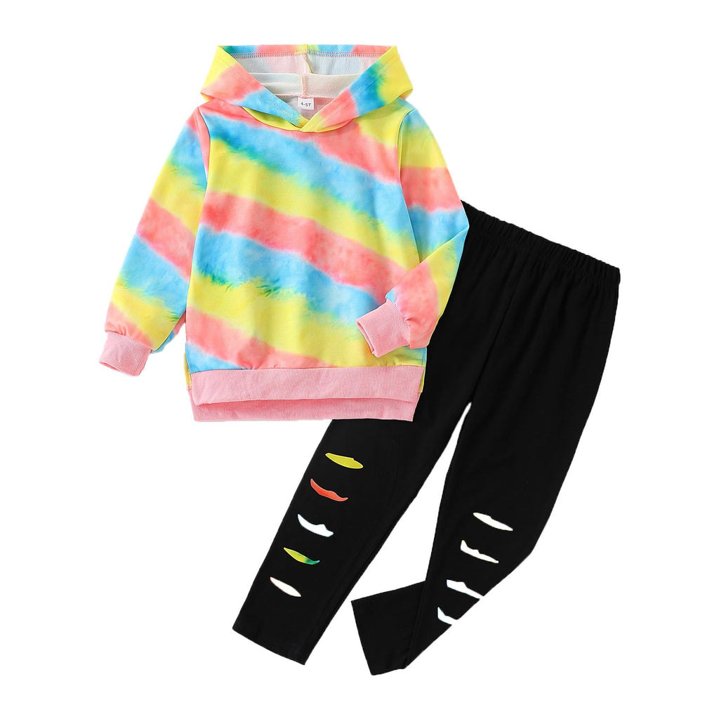 Kid Girls Clothes - Girls Outfits Tie Dye Tops and Leggings Pants 2 Piece Spring Clothes Set