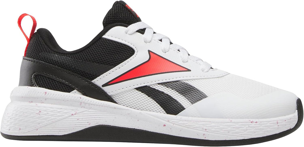 Reebok Kid's Nano Play Sneaker, Footwear White/Black/Energy Red, Big Kid 7