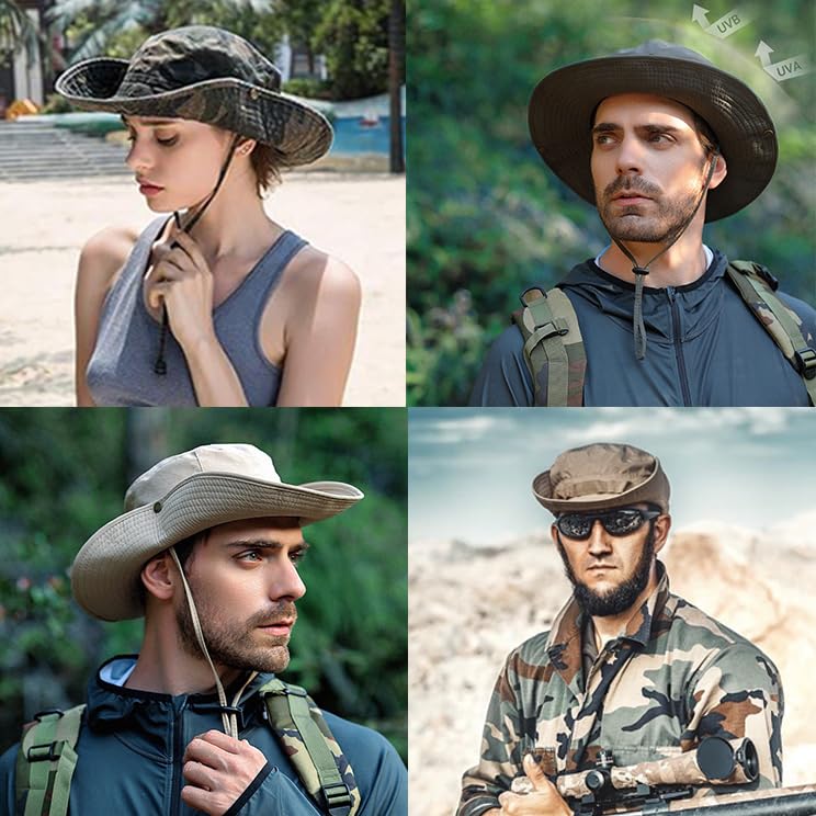 Sun Hats for Men Women Bucket Hat UPF 50+ UV Protection Boonie Hat for Safari Fishing Hiking Garden Beach