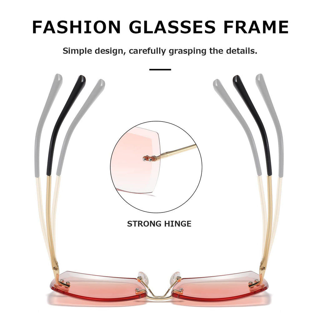 AEVOGUE Sunglasses For Women Oversized Rimless Diamond Cutting Lens Sun Glasses AE0534