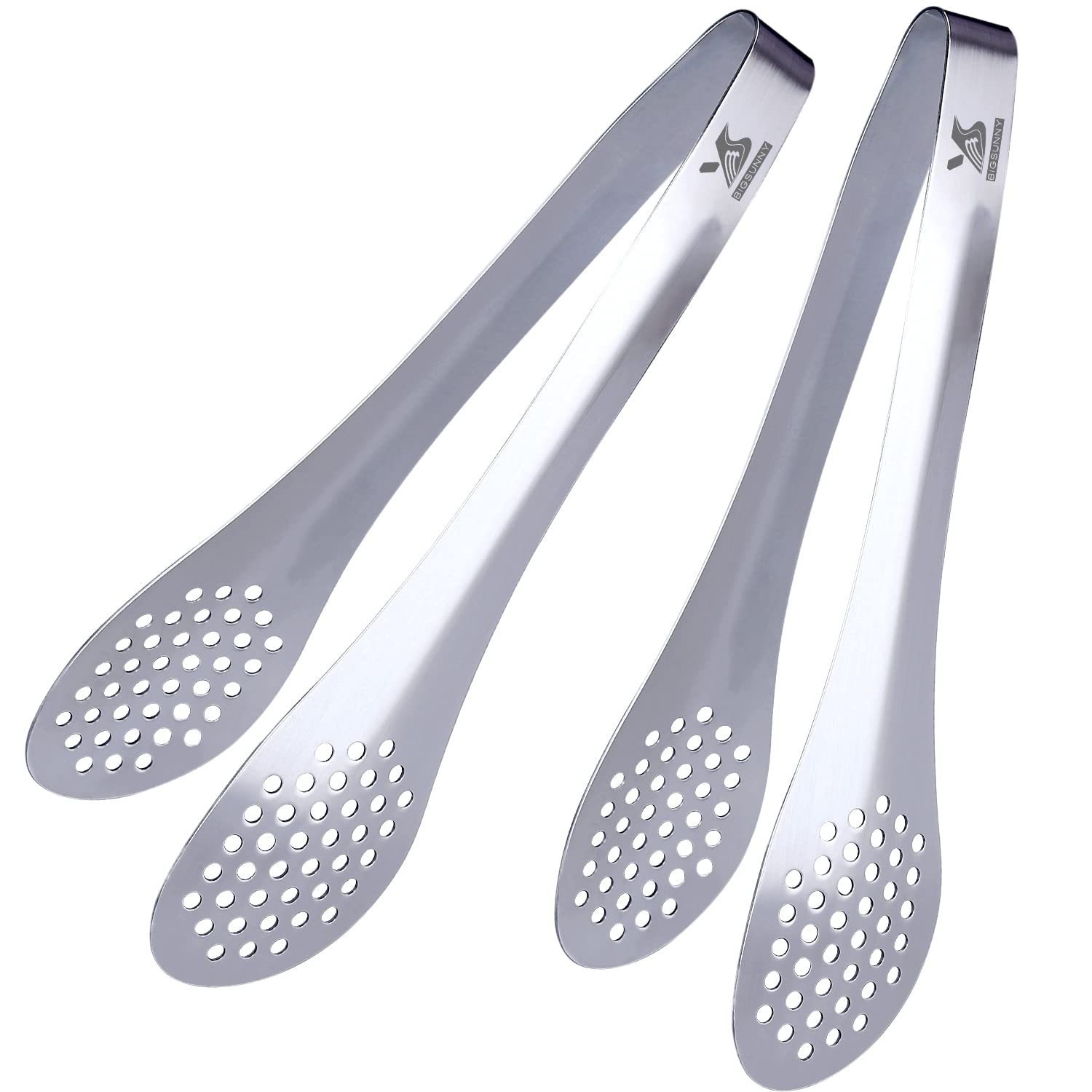 MSY BIGSUNNY 9 inch Buffet Tongs, Set of 2 Stainless Steel Food Serving Tongs