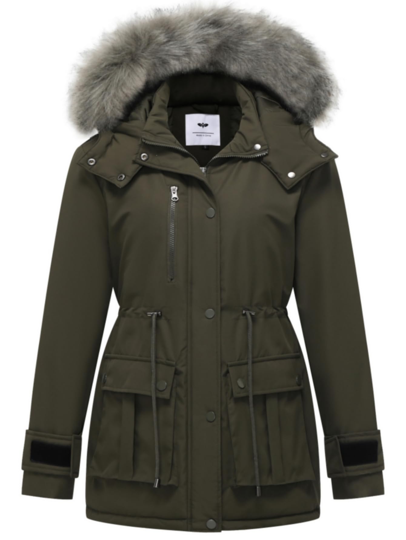 GGleaf Women's Quilted Winter Coat Warm Puffer Jacket Thicken Parka with Removable Hood