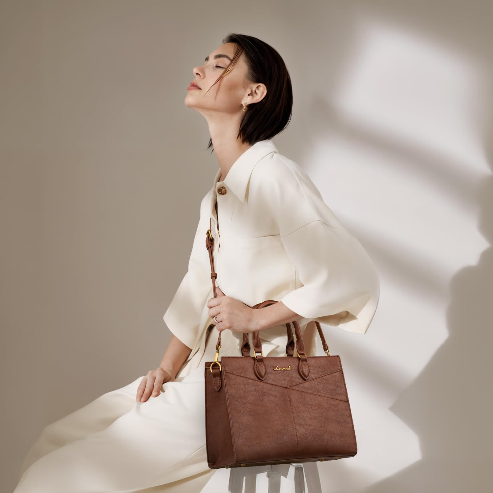 LOVEVOOK Purses for Women,Satchel Handbags Tote Bag, Black Pu Leather Shoulder Crossbody Top Handle Purse with Zipper