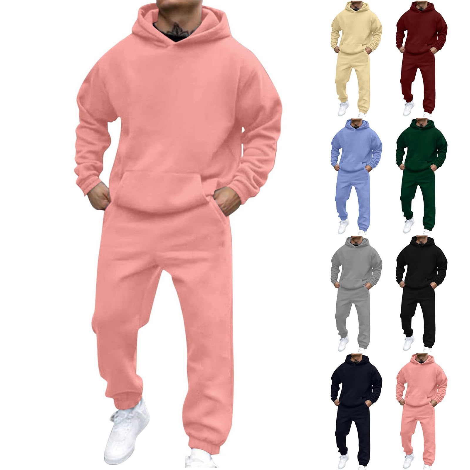 Men's Jogger Set 2 Piece Lounge Sweatshirt Sets Outfits Matching Sweatsuits Two Piece